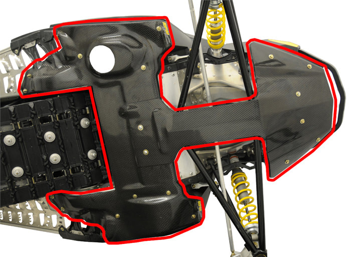 RPM Composites, XP Chassis full coverage, "907 Mountain Cut" 2-piece skid plate